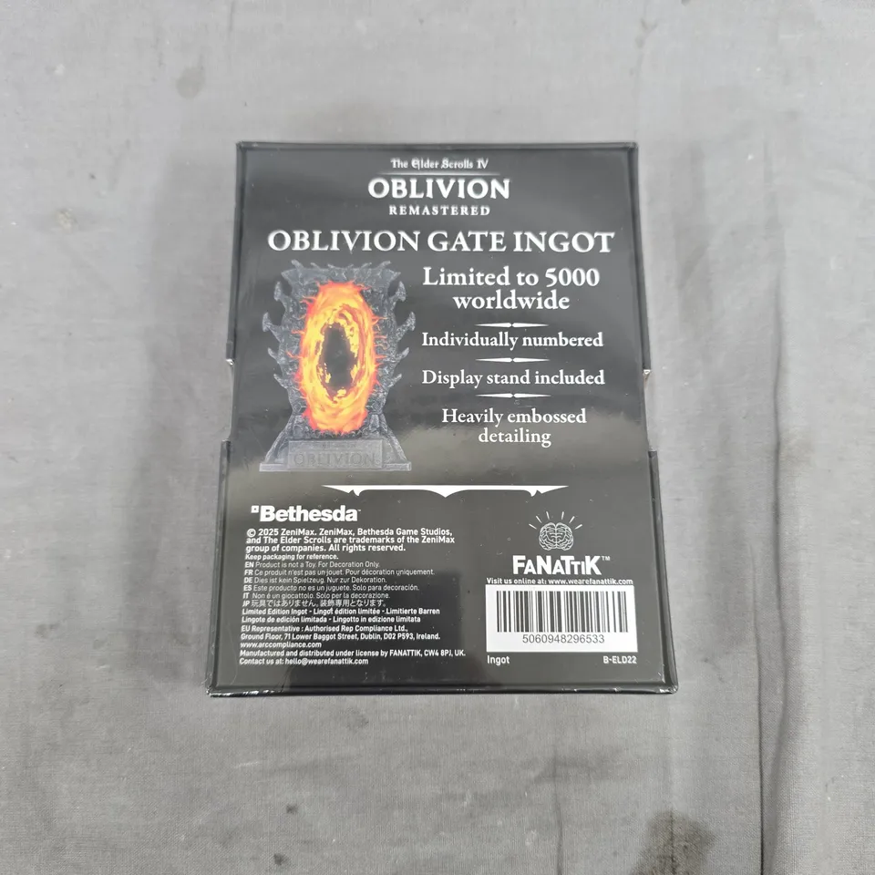BOXED AND SEALED ELDER SCROLLS IV OBLIVION GATES INGOT 
