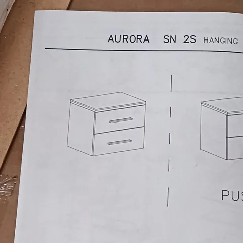 BOXED AURORA 2 DRAWER CABINET - GREY (1 BOX)