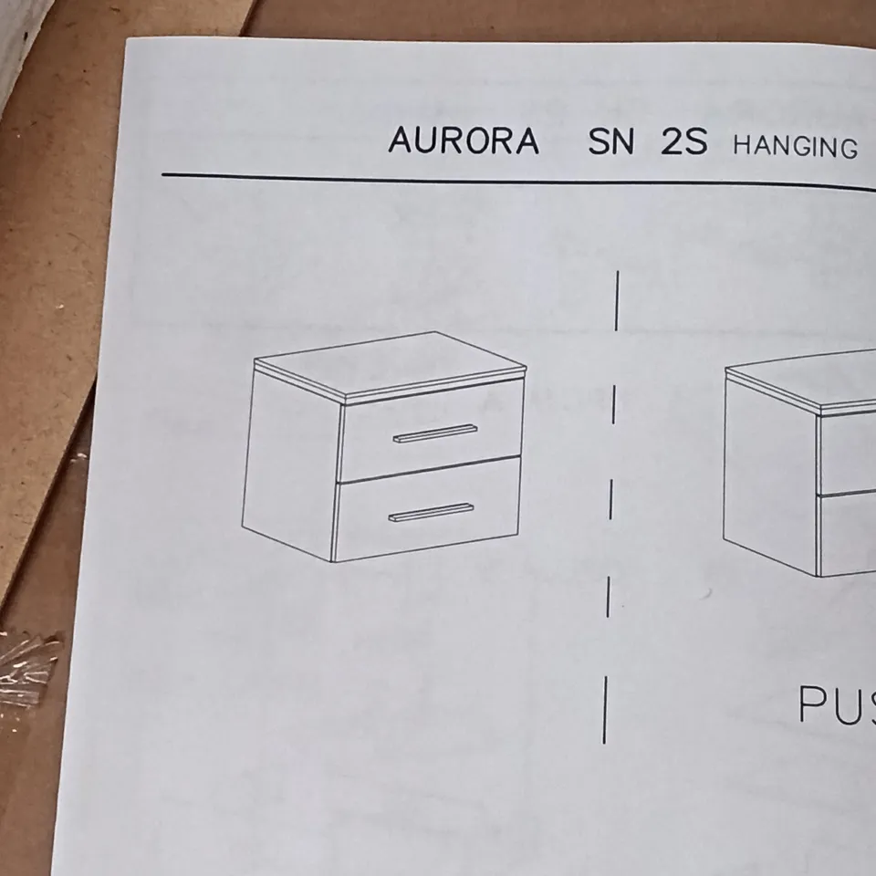 BOXED AURORA 2 DRAWER CABINET - GREY (1 BOX)