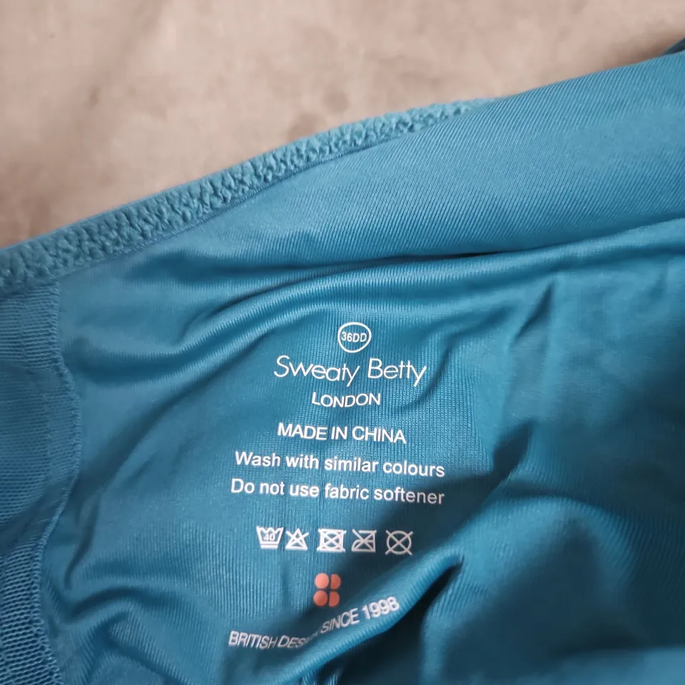 SWEATY BETTY SPORTS BRA – UK 36DD – TEAL