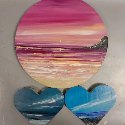 EMMA FERGUSON ART WORK PAINTED WOODEN SHAPES
