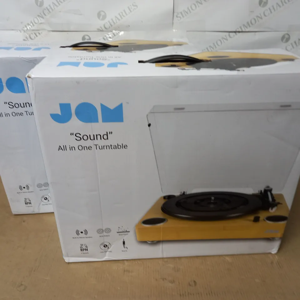 LOT OF 2 BOXED JAM SOUND ALL IN ONE TURNTABLES