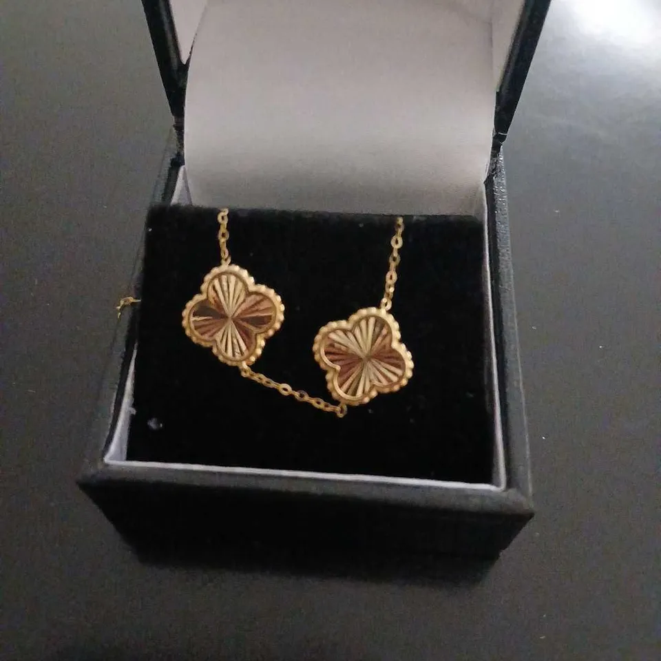 GOLD 9CT ITALIAN GOLD 5 STATION CLOVER BRACELET 2.96G