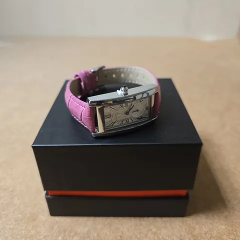 LADIES STOCKWELL WATCH – TEXTURED DIAL WITH SUB DIAL MINUTE HAND – LEATHER STRAP