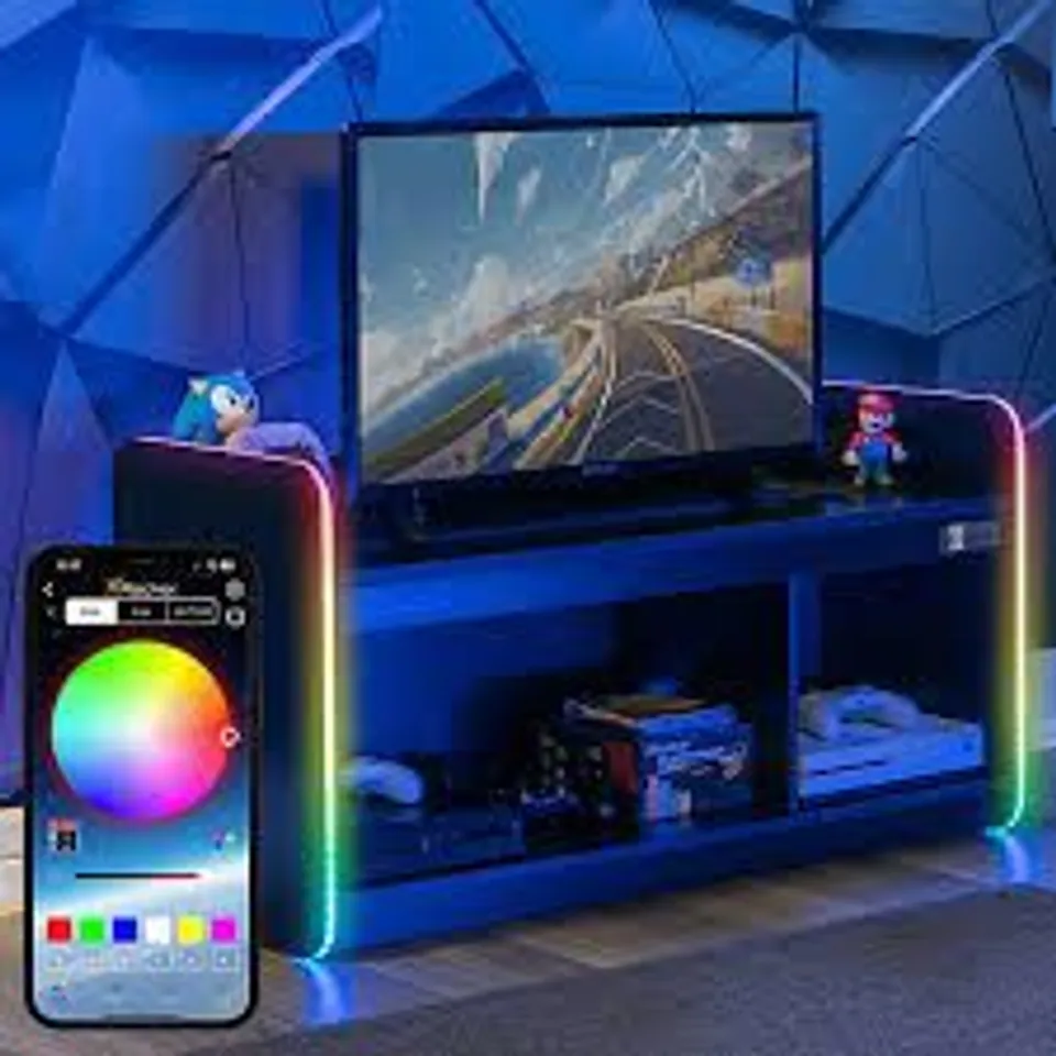 BOXED X ROCKER ELECTRA MEDIA TV UNIT WITH APP CONTROL LED - BLACK