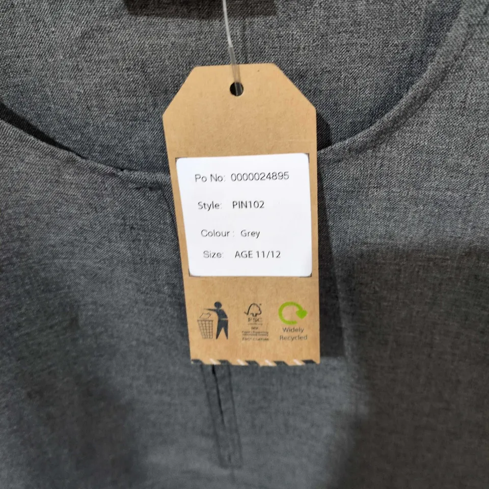 WINTERBOTTOM'S PIN102 GREY PINAFORE DRESS, AGE 11/12