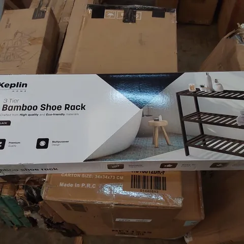 BOXED KEPLIN 3 TIER BAMBOO SHOE RACK 