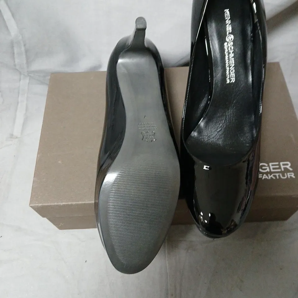KENNEL & SCHMENGER BLACK PATENT LEATHER HEELS – SHEYLA UK 7 