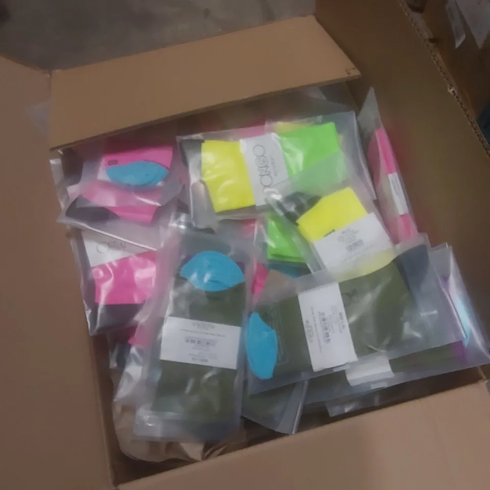 BOX TO CONTAIN A LARGE QUANTITY OF BRAND NEW PAIRS OF PONGO LONDON CYCLING SOCKS - COLOURS AND SIZES VARY // 1 PAIR PER PACK