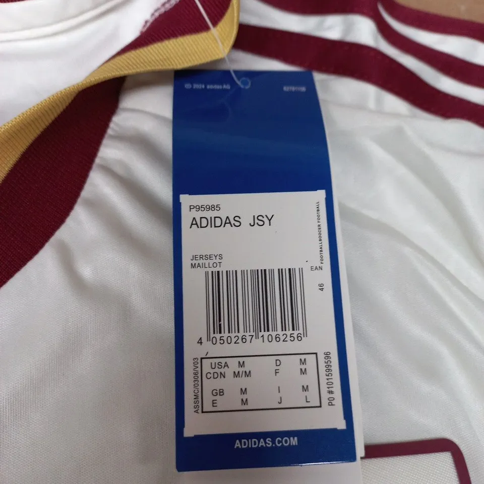 ADIDAS SPAIN NATIONAL TEAM JERSEY – WHITE WITH RED & GOLD TRIM (M)