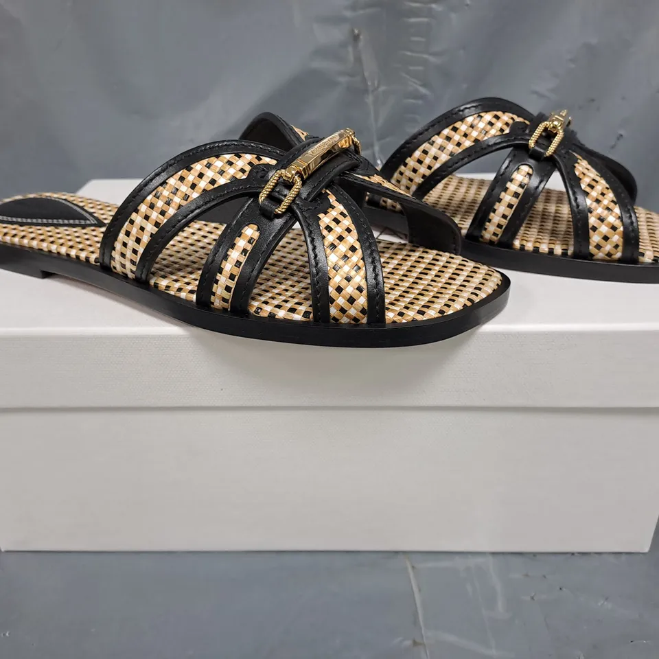 BOXED PAIR OF ZIMMERMANN OPEN TOE FLAT SANDALS SIZE EU 40