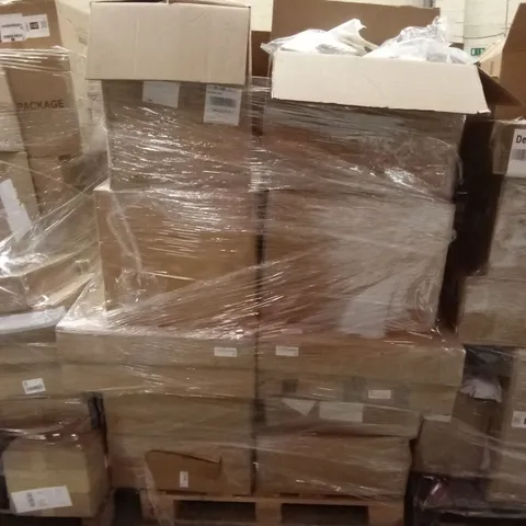 PALLET OF ASSORTED HOUSEHOLD GOODS AND PRODUCTS TO INCLUDE; BICYCLE INNER HANDLE BARS, FURNITURE, POWER BALANCE SPORTS GOODS ETC