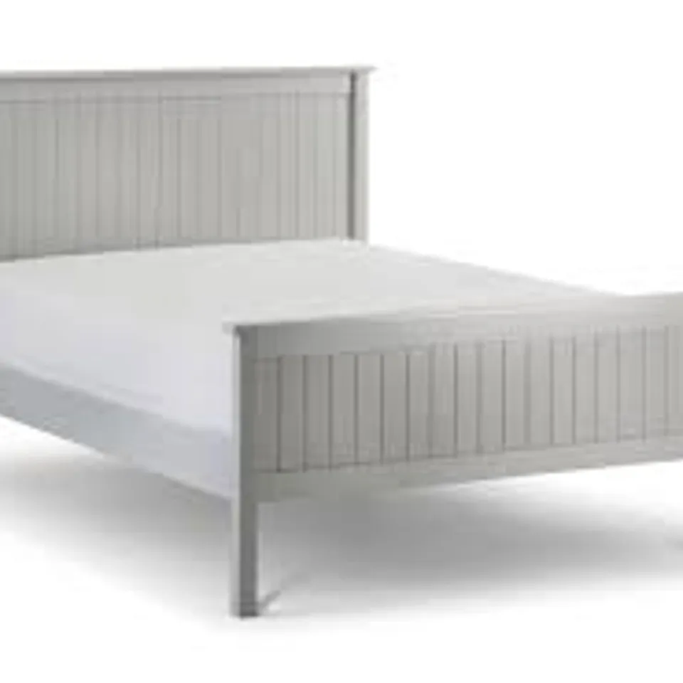 BOXED MAINE DOUBLE BED (150CM) - DOVE GREY (2 BOXES)