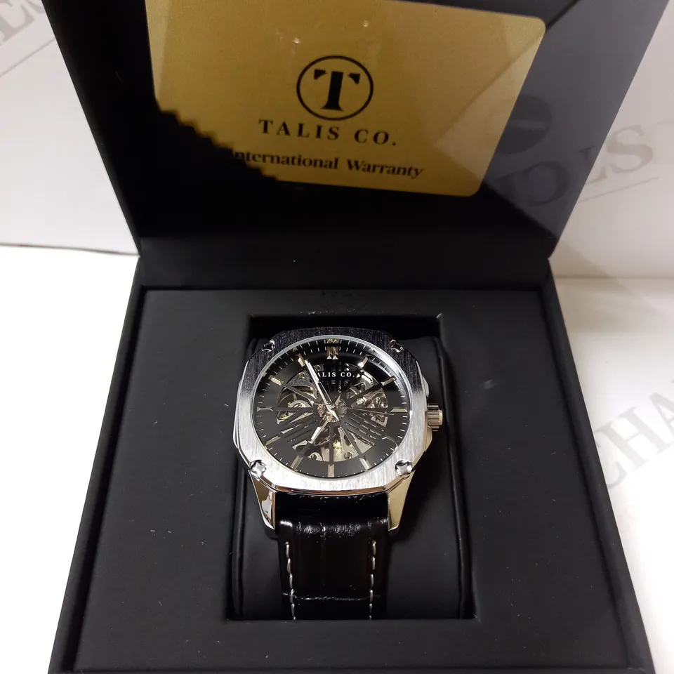 TALIS SKELETON LEATHER STRAP WRISTWATCH RRP £515