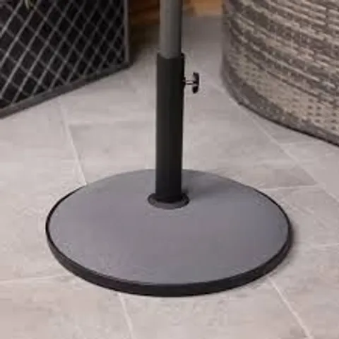 BOXED CHARLES BENTLEY GREY ROUND CONCRETE PARASOL BASE 15KG