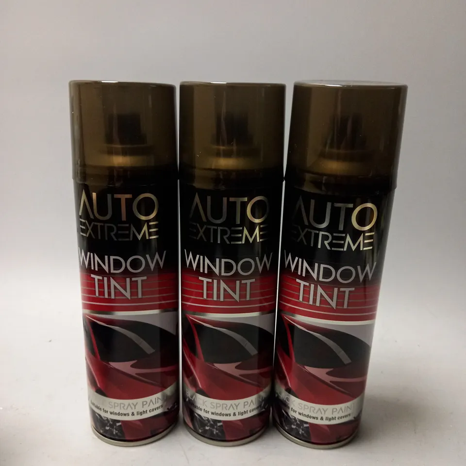 BOX OF APPROX 24 AUTO EXTREME WINDOW TINT BLACK SPRAY PAINT 