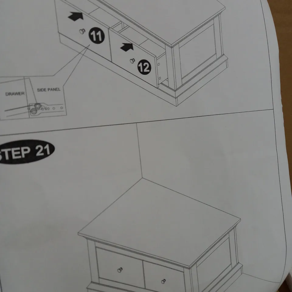 BOXED HANNA STORAGE COFFEE TABLE - GREY/OAK EFFECT