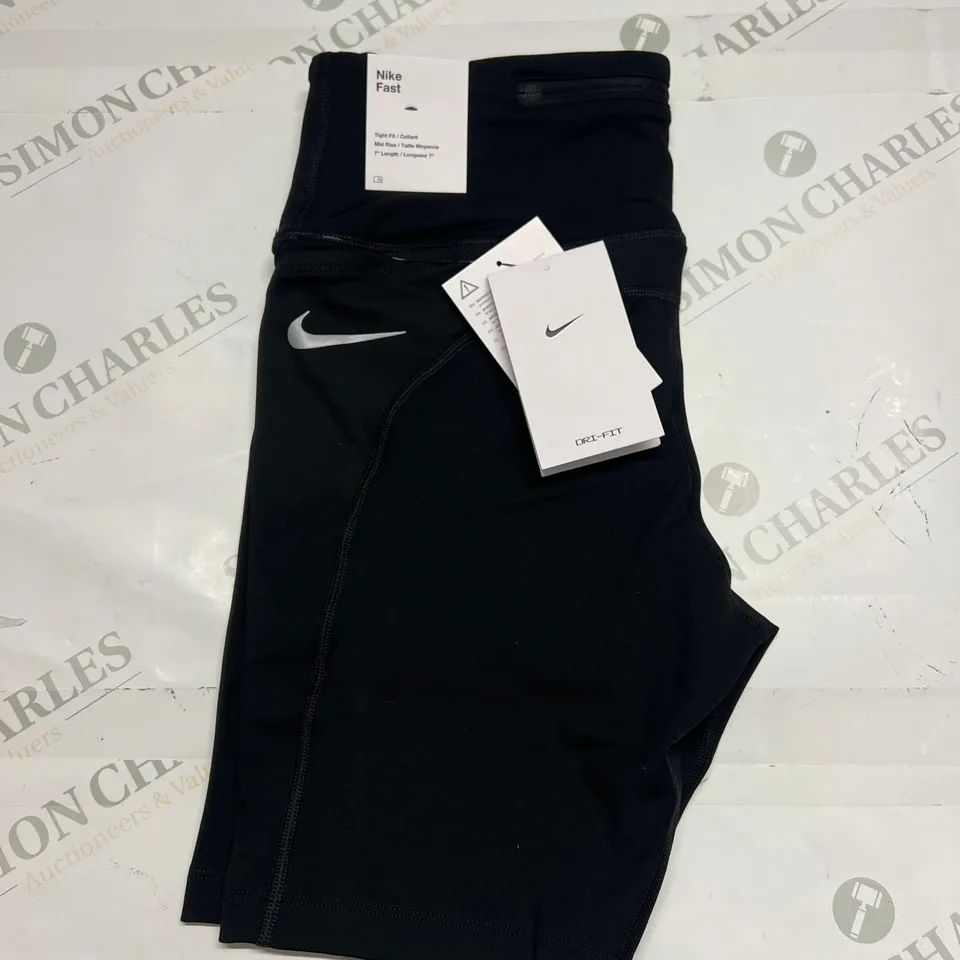 NIKE DRI-FIT FAST TIGHT FIT SHORTS IN BLACK SIZE M