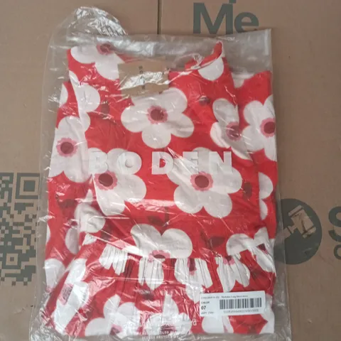 BAGGED BODEN MADELINE LONG SLEEVE DRESS IN RED SIZE 11-12 YEARS