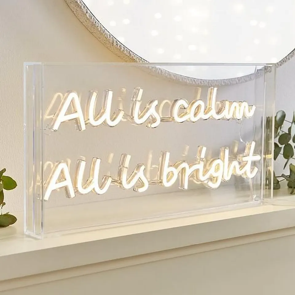 ALL IS CALM AND BRIGHT LIGHT CHRISTMAS DECORATION RRP £30