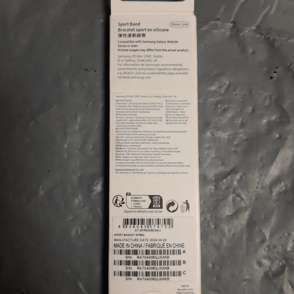 SEALED SAMSUNG SPORTS BAND ONE CLICK 20MM 