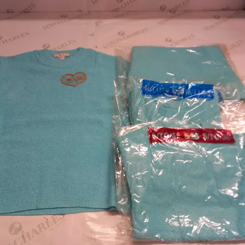 LOT OF 13 BLUE CREW NECK JUMPERS - VARIOUS SIZES