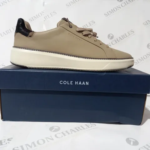 BOXED PAIR OF COLE HAAN GP TOPSPIN SNEAKERS IN TAUPE UK SIZE 11