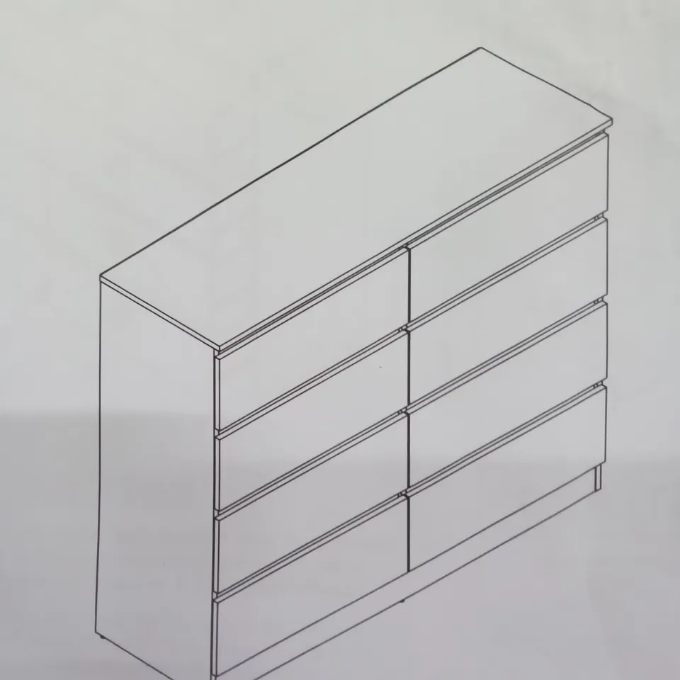 BOXED DESIGNER MALVERN 8 DRAWER CHEST (2 BOXES)