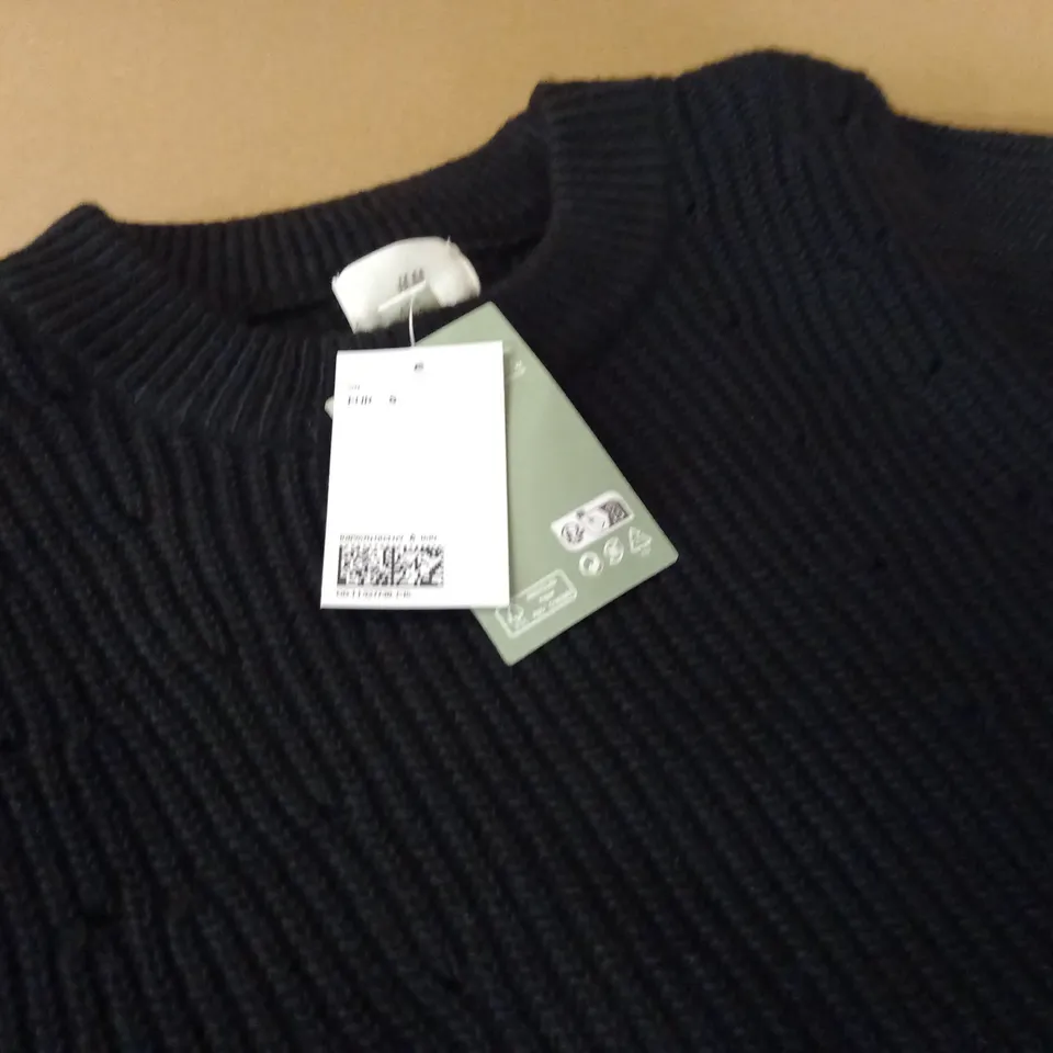 H&M BLACK KNITTED JUMPER DRESS - EUR S