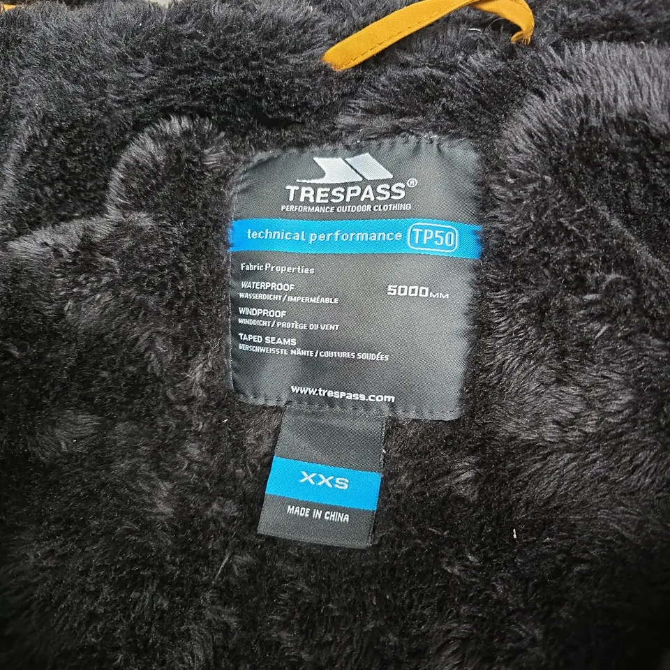 TRESPASS TP50 ZIP HOODED JACKET IN DARK MUSTARFD - XXS