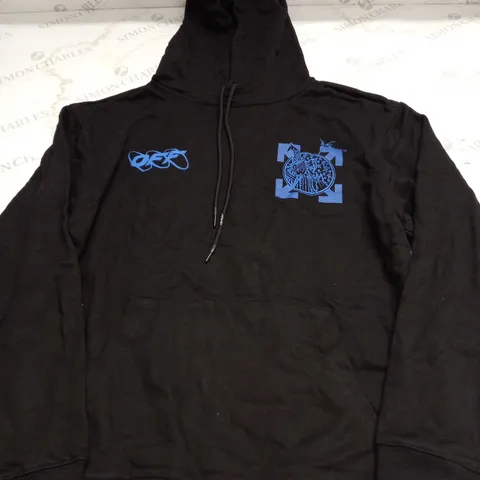 OFF WHITE BLACK GRAFFIC HOODIE - M