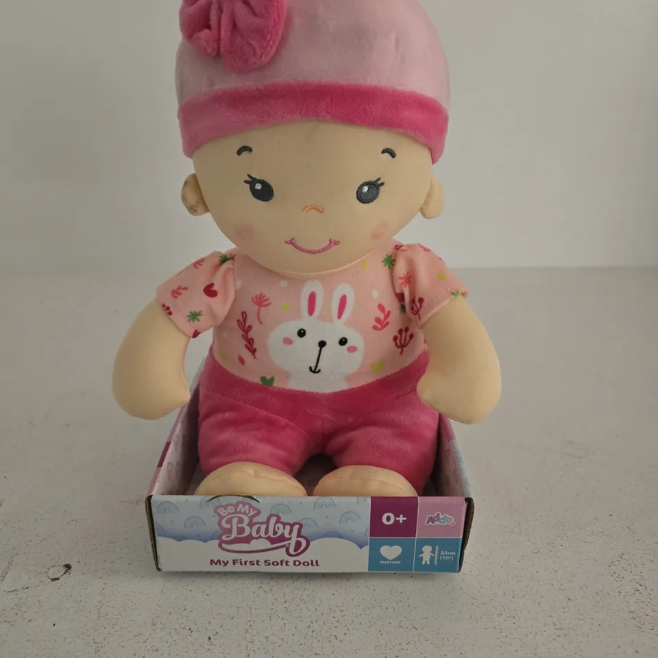 BE MY BABY MY FIRST SOFT DOLL – PINK PLUSH BABY TOY (0+) IN BOX