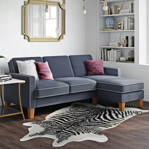 BOXED DOREL CORNER SOFA BLUE BOWEN L SHAPED SOFA 