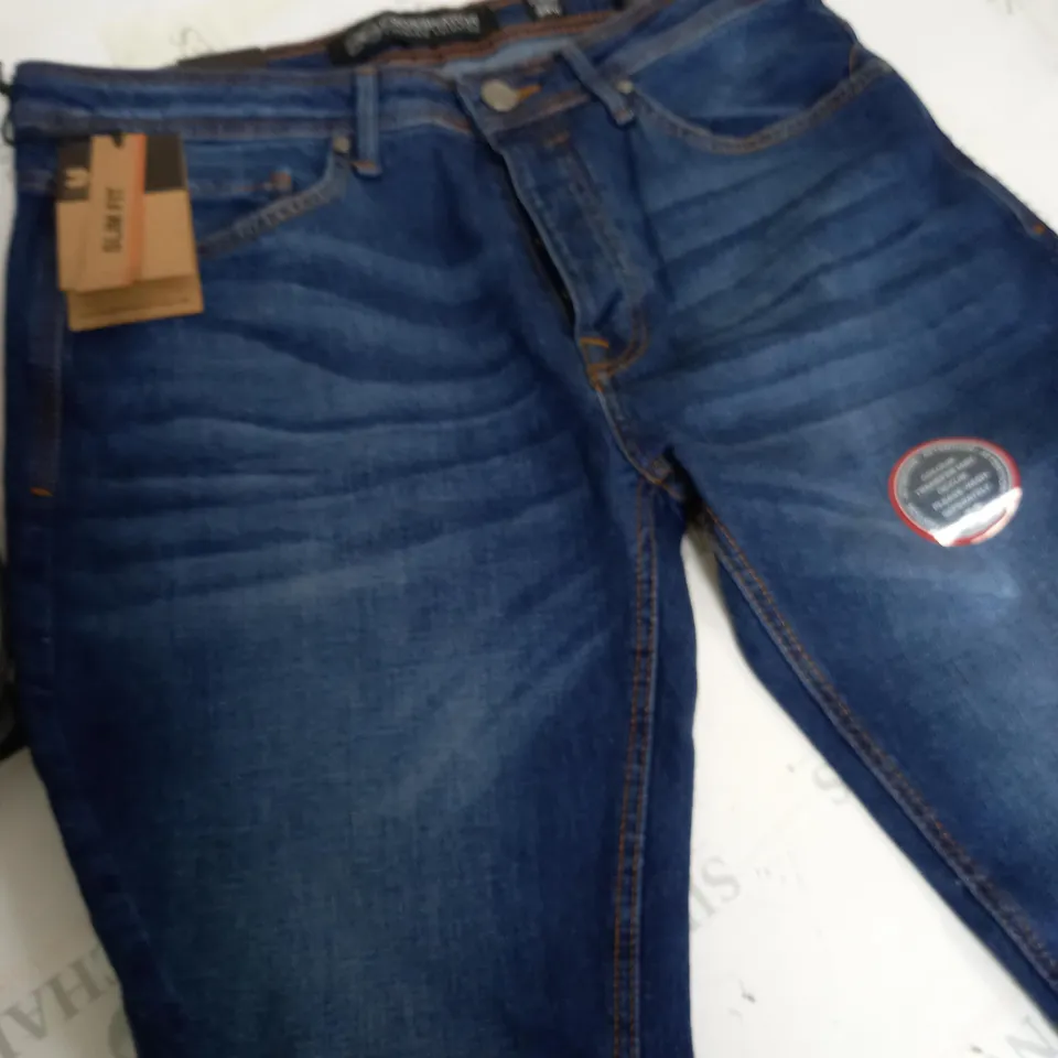 CROSSHATCH SLIM FIT NAVY BLUE JEANS - SIZE 34R