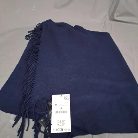 ZARA NAVY SCARF WITH TASSLE ENDS