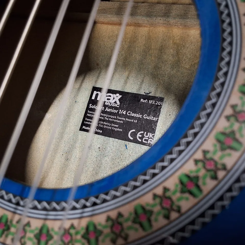 MAX MUSIC SOLO ART JUNIOR 1/4 CLASSICAL GUITAR – BLUE