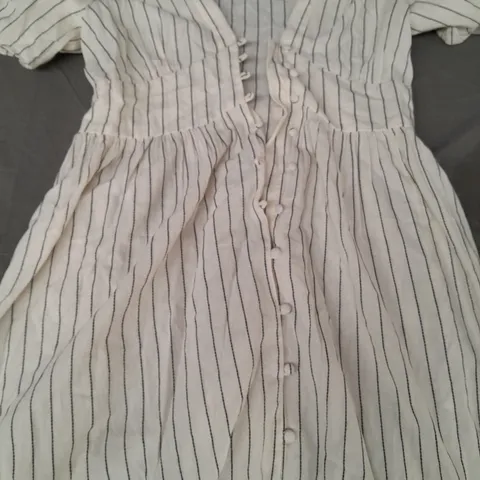 NOBODY'S CHILD STARLIGHT SHORT SLEEVE MIDI STRIPED DRESS IN CREAM SIZE 10