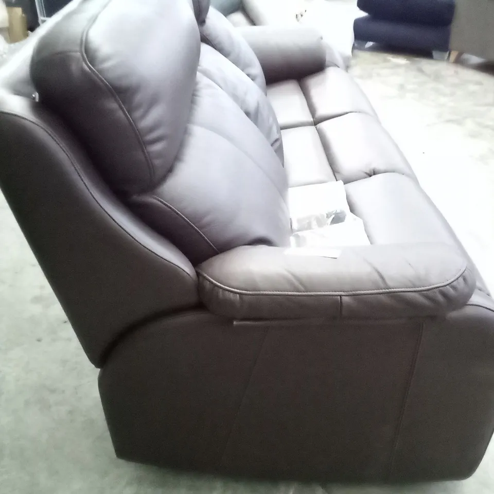 DESIGNER G PLAN KINGSBURY 3 SEATER SOFA - CAPRI CHOCOLATE LEATHER 