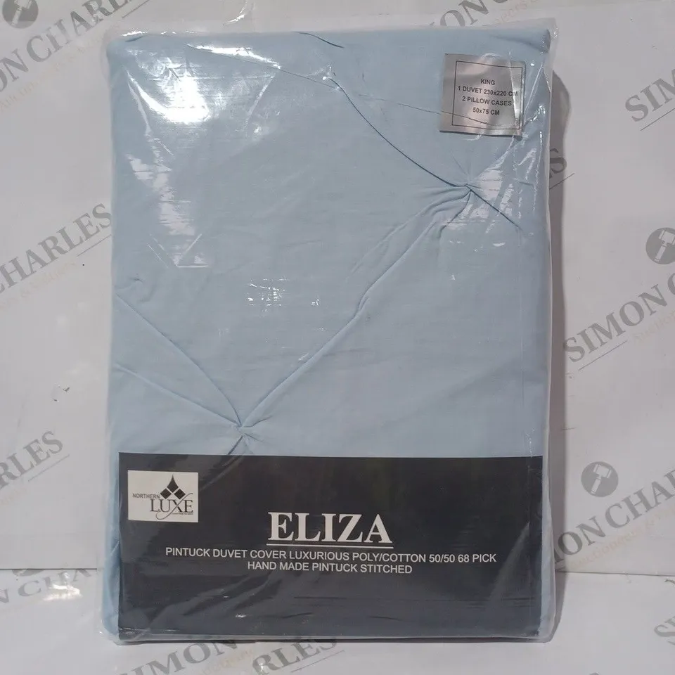 NORTHERN LUXE ELIZA PINTUCK DUVET COVER IN SKY BLUE COLOUR - KING SIZE