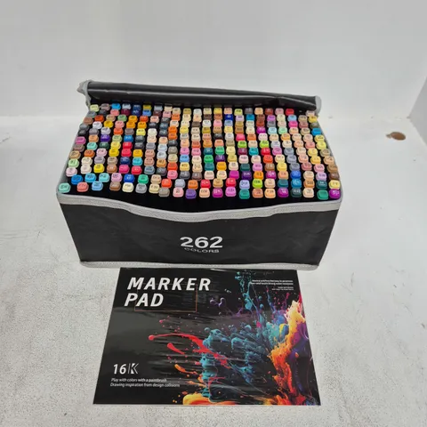 262 COLOUR MARKER PEN SET WITH PAD