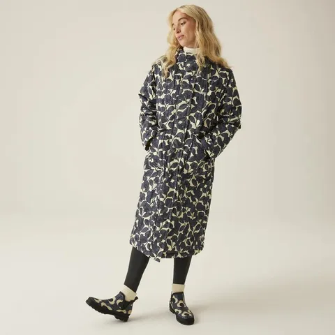 BRAND NEW REGATTA WOMENS ORLA KIELY LONGLINE PADDED JACKET IN BIRDY GREY - SIZE 10