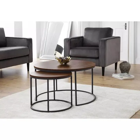 JULIAN BOWEN BELLINI ROUND NESTING COFFEE TABLE - COLLECTION ONLY 