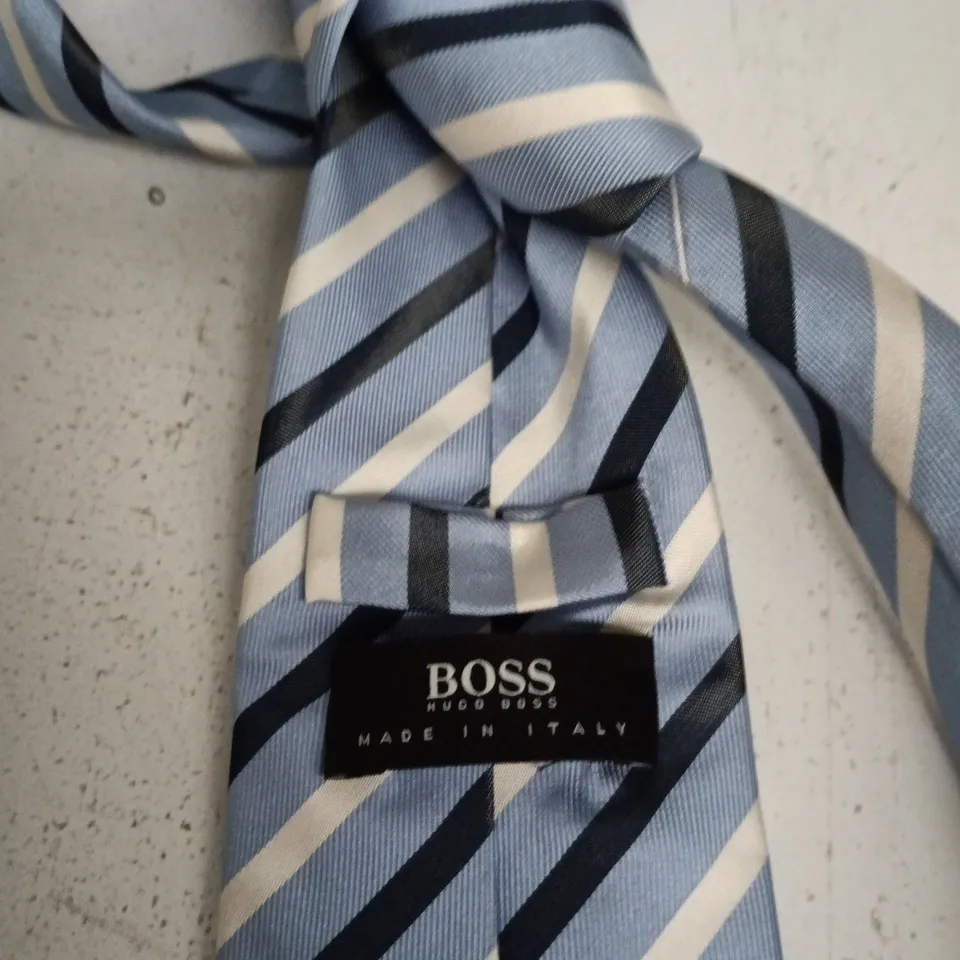 HUGO BOSS TIE – LIGHT BLUE STRIPE, MADE IN ITALY