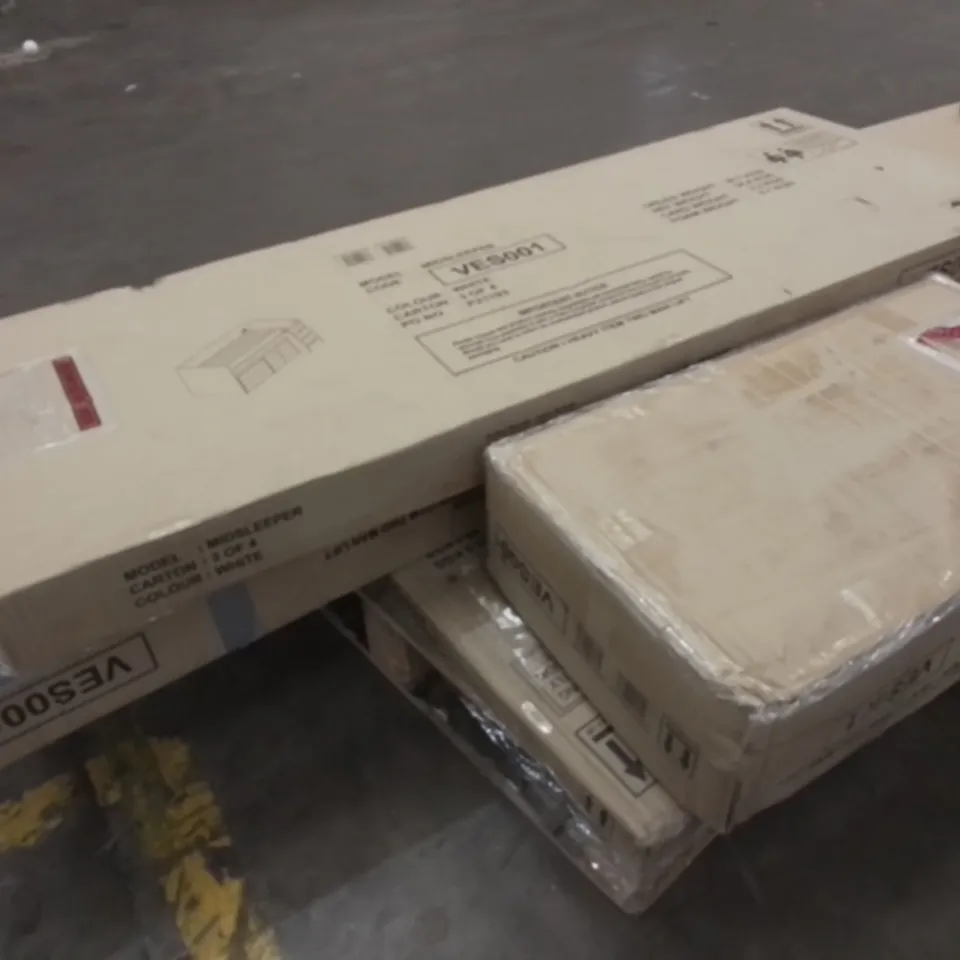 BOXED MIDSLEEPER BED FRAME IN WHITE - 4 BOXES