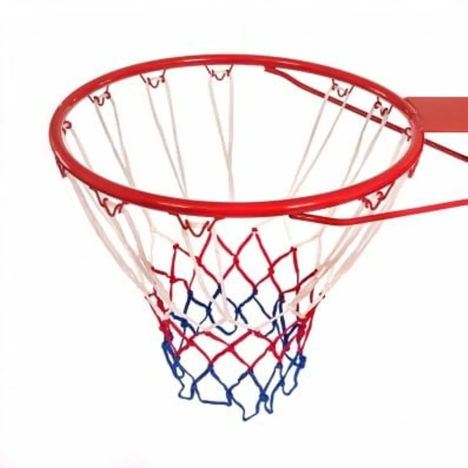 BOXED HEAVY DUTY WALL MOUNTED FULL SIZE RED BASKETBALL HOOP RIM AND NET