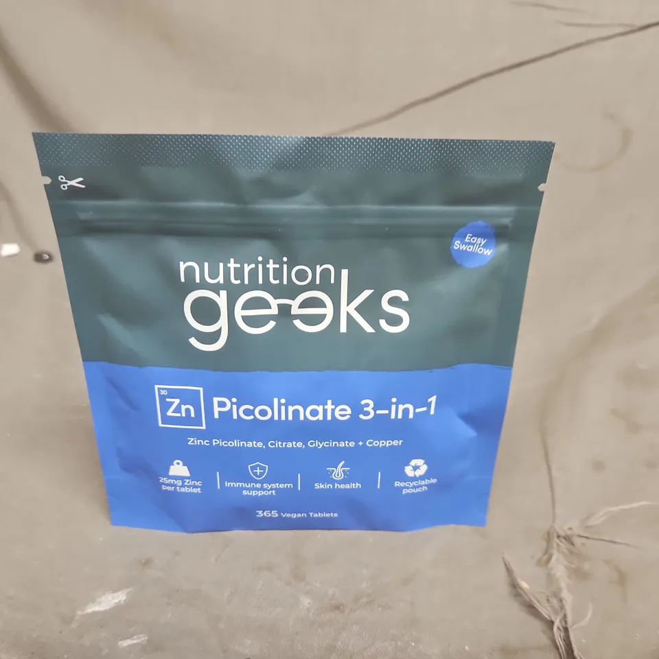 Nutrition Geeks Zinc Picolinate 3-in-1 – 365 Vegan Tablets