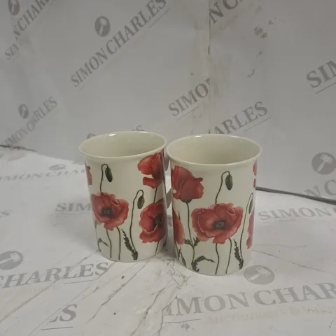 BOXED SET OF 4 MUGS TO INCLUDE 2 POPPY MUGS, 2 DAFFODIL MUGS