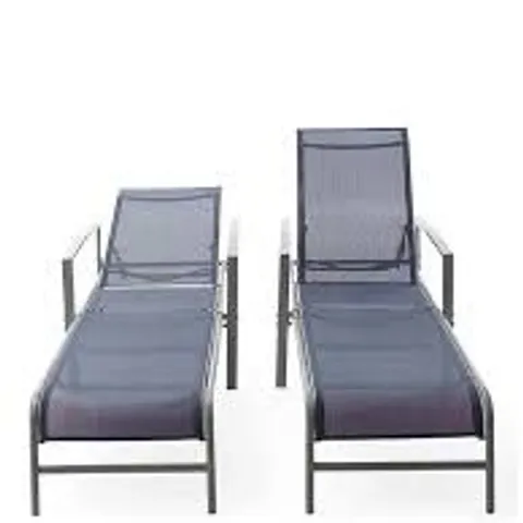 BOXED SET OF TWO ADJUSTABLE LOUNGERS NAVY