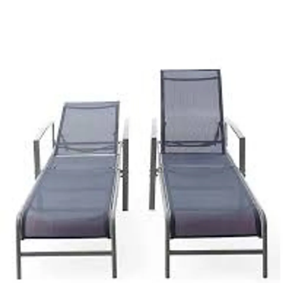 BOXED SET OF TWO ADJUSTABLE LOUNGERS NAVY