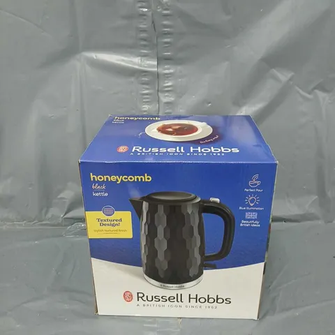 BOXED RUSSELL HOBBS HONEYCOMB BLACK KETTLE 